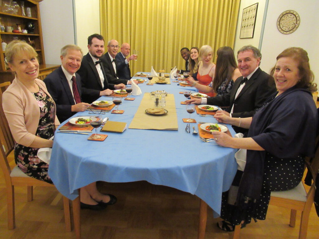 Group at dinner on the Murder Mystery Weekend Fed 24